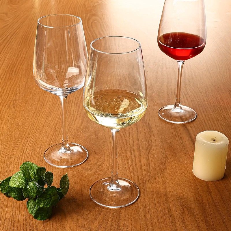 YANGNAY 8 Pack Wine Glasses Set, 15 Oz Classic Red