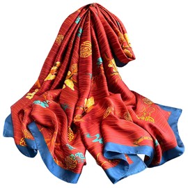 FAIRYGATE Silk Scarves Women's Lightweight Silk Scarf Faux Silk Scarf Scarf Gift Women, D43034