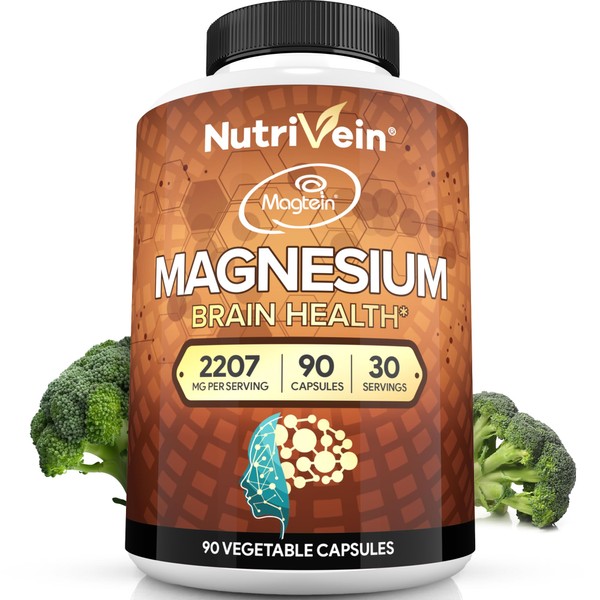 Nutrivein Nutrivein Magnesium L-Threonate (Magtein) 2207mg - Boosts Brain Health,