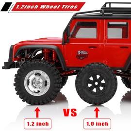 AIYIHOBBY Aluminum 1.2 Wheel and Tires 62 * 24mm Soft Sticky Rubber Tires for 1/18 1/24 Axial SCX24 TRX4M FCX24 RC Crawler Car Upgrade Accessories (Silver)