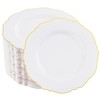 WDF 60pcs Gold Dessert Plates-7.5inch Baroque White&Gold Disposable Dessert/Salad Plates