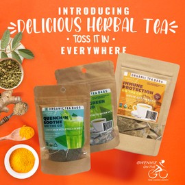 Gwennie on the GO – Tea Variety on the GO | USDA Certified| 3-Pack | Poppin Green, Immune Protection & Organic Ginger & Turmeric