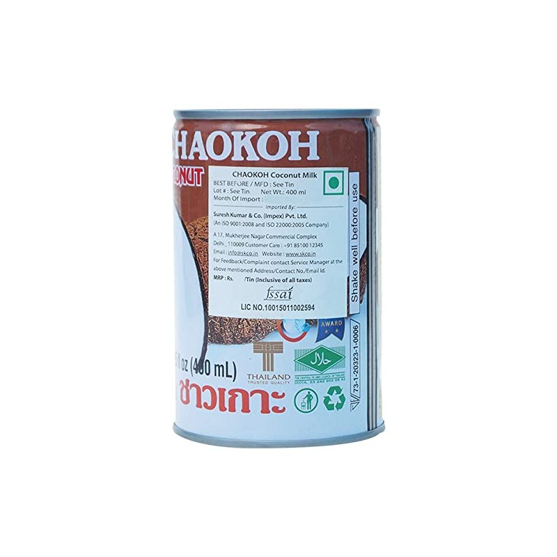 Chaokoh Coconut Milk, 13.5 Fl Oz (Pack of 8)