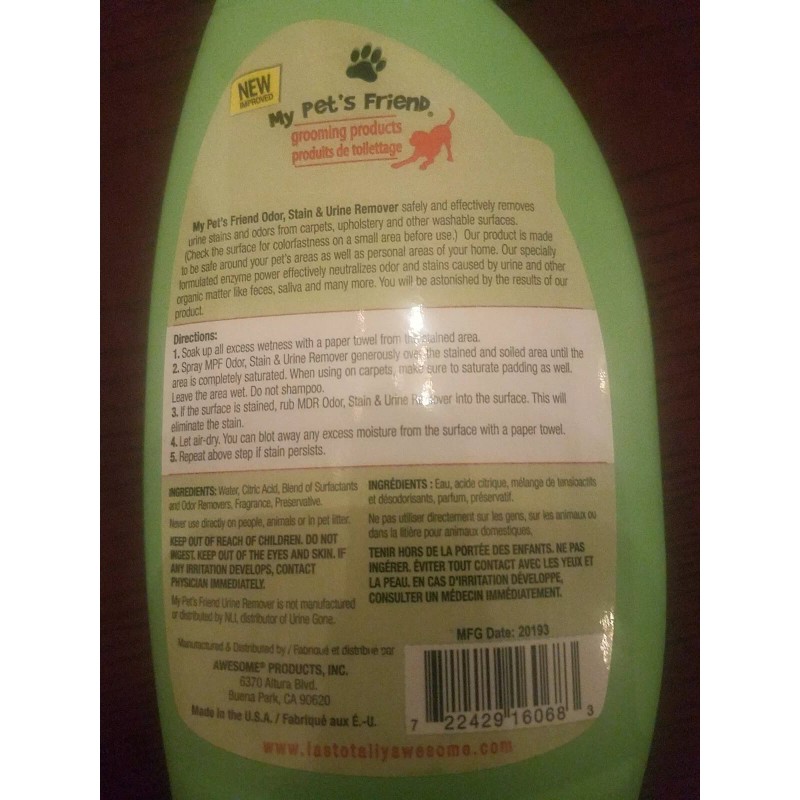 My Pet's Friend Pet Stain Odor & Urine Remover