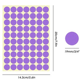 YFFSFDC Round Color Labels, Diameter 0.8 inches (20 mm), 16 Colors, 1120 Sheets Set, Removable Stickers, Cute Label Stickers, Includes File Bag, Office Supplies