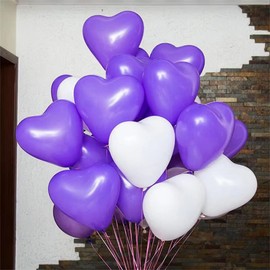 100 Pack Heart Shaped Balloons, 10 Inch Latex Heart Balloons for Valentine's Day Engagement Wedding Party Decorations (Purple)
