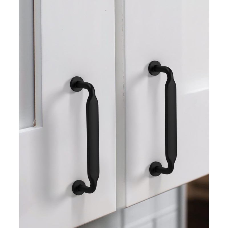 Coinkoly 10 Pack Matte Black Cabinet Handles - 96MM Hole