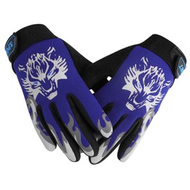 YSXY Children's Cycling Gloves Cycling Sports Full Finger Gloves Mittens Thin Non-Slip MTB Cycling Gloves for Cycling, Riding, Fitness for 4-10 Years Girls Boys