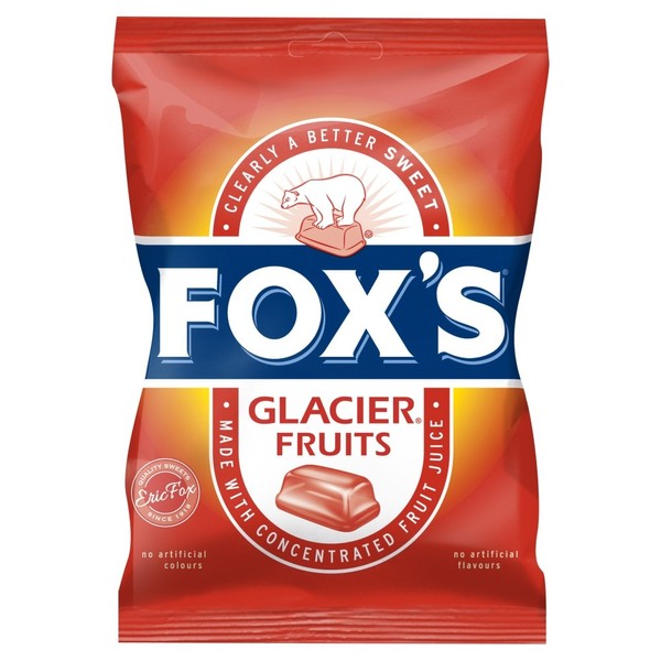 Fox's glacier fruit assorted flavor boiled sweets with no artificial colors, 1 x 200g bag