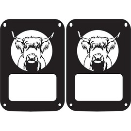 JeepTails Highland Cow Lamp Light Covers Compatible with Jeep JK Wrangler Set of 2