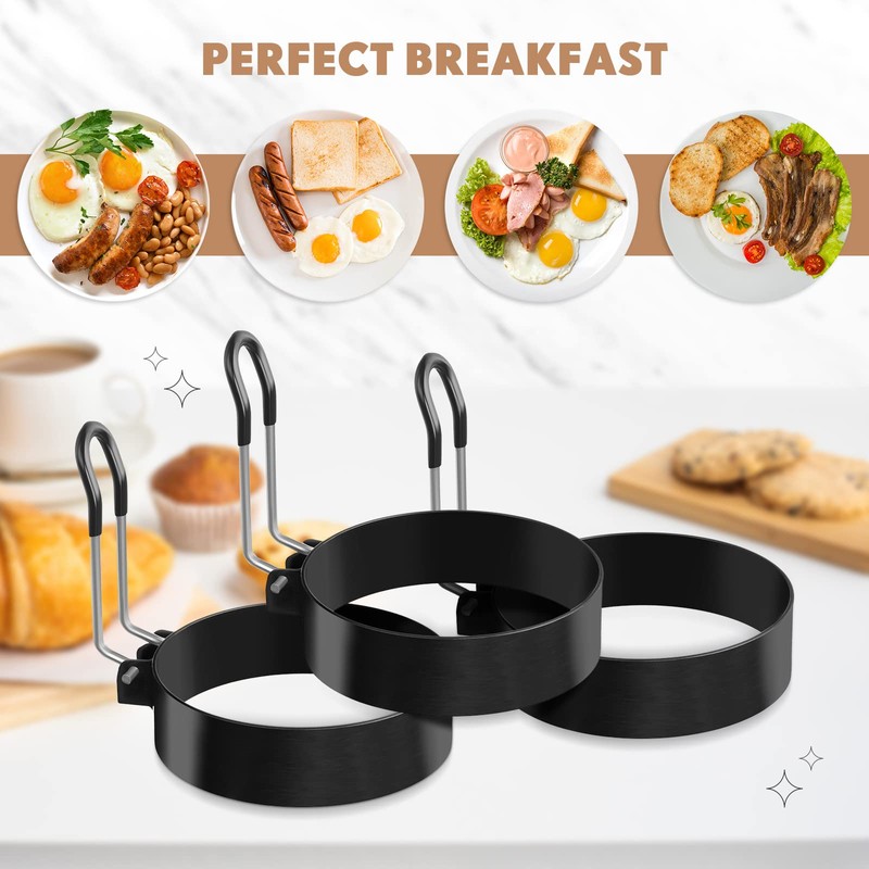 Yaomiao 12 Pcs Egg Rings for Frying Eggs Nonstick Pancake