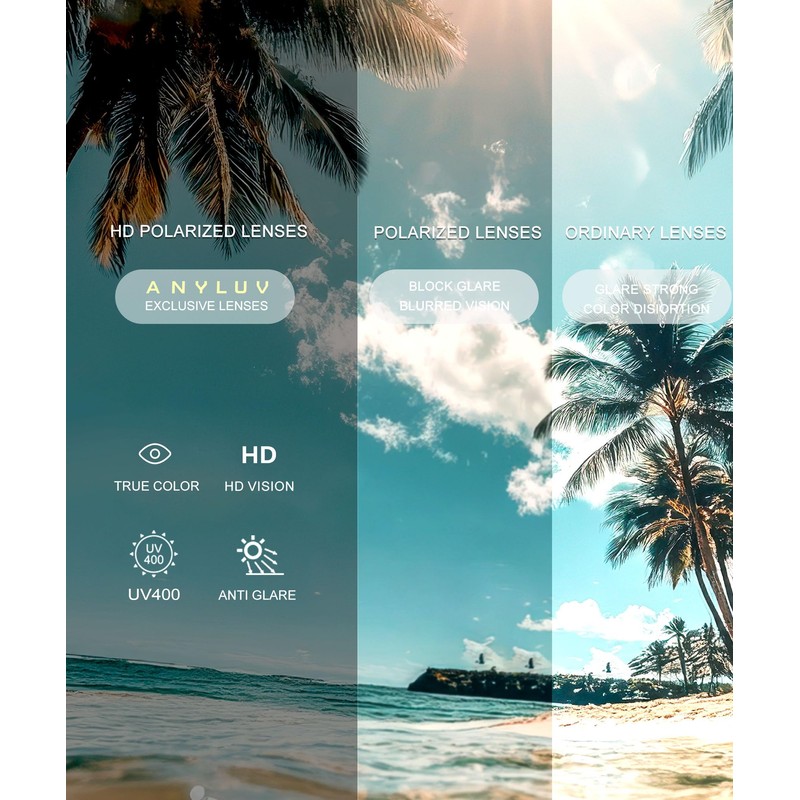 ANYLUV Women's Sunglasses Polarized Sunglasses-for-Women: Trendy Sunglasses Womens Polarized Ultraviolet