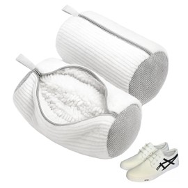 Schuhwaschbeutel Waschmaschine 2 Stück, Weiße Schuhwaschbeutel für Schuhe in der Waschmaschine, 39 x 19 cm Schuhbeutel Waschmaschine, Schuhsack Waschmaschine für Schuhe Waschen Beutel