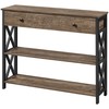 Topeakmart Industrial Console Table Sofa Table with Storage for Entryway,