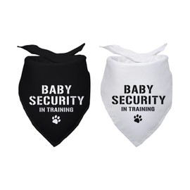 Baby Security in Training Dog Bandanas Pet Pregnancy Announcement Gender Reveal Photo Prop Pet Scarf Decorations Accessories for Dog Lovers Owner Gift Pack of 2