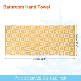 sourcing map 4 Pcs Bathroom Hand Towels Yellow Soft Absorbent Face Towels Cotton Wash Cloths 13 x 29 Inch Kitchen Hand Towels for Bathroom Gym Drying Hand Face Hair (Checkered)