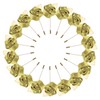 M METERXITY 18-Pack Flower Lapel Pins for Men, Golden Leaf
