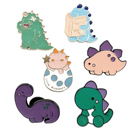 NingLang Cute Enamel Pin Set Lapel Pins Brooches Cartoon Dinosaurs Brooch Badge Pins for Clothes Bags Backpack Party Decoration Gift