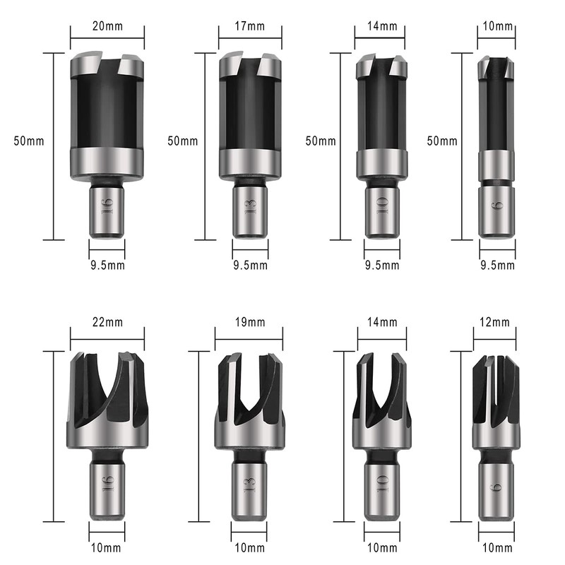 14pcs Countersink Drill Bit Set Include Wood Plug Cutter Tool