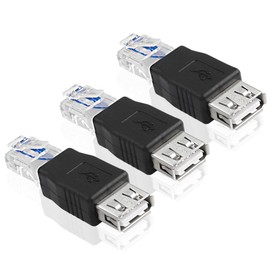 MEIRIYFA USB to Ethernet Adapter USB 2.0 Female to RJ45 Ethernet Converter Plug for ADSL Modem, Router, Camera with Network Function (3PCS)