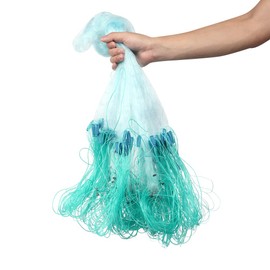 Fishing Net Fine Mesh Pond Net 50 m 1.5 m Height, 3 Layers Nylon Fishing Net with Float Fishing Accessories Small Mesh Net Practical Tool Gifts for Men Dad (4 Fingers)