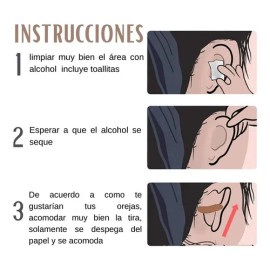 Pegatinas Parches Orejas Stiker Rostro Silicona Invisibles F                                                                                          