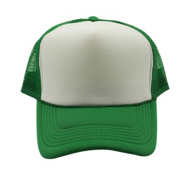 Craftman High Crown Foam Front Mesh Back Classic Trucker Hat with Adjustable Snapback for Men and Women(Green/White)