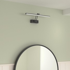 HOWMZON 16 Inches Wireless Picture Light, Battery Operated with Remote, Dimmable Black Wall Sconce, Full Metal LED Art Light for Painting