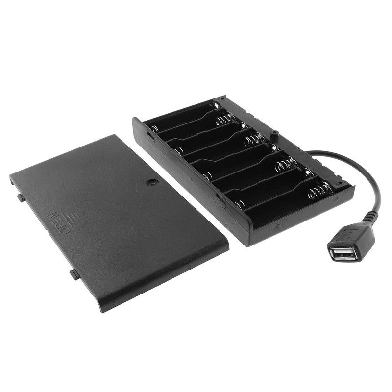 DGZZI Cargador USB hembra para 8 pilas AA con interruptor