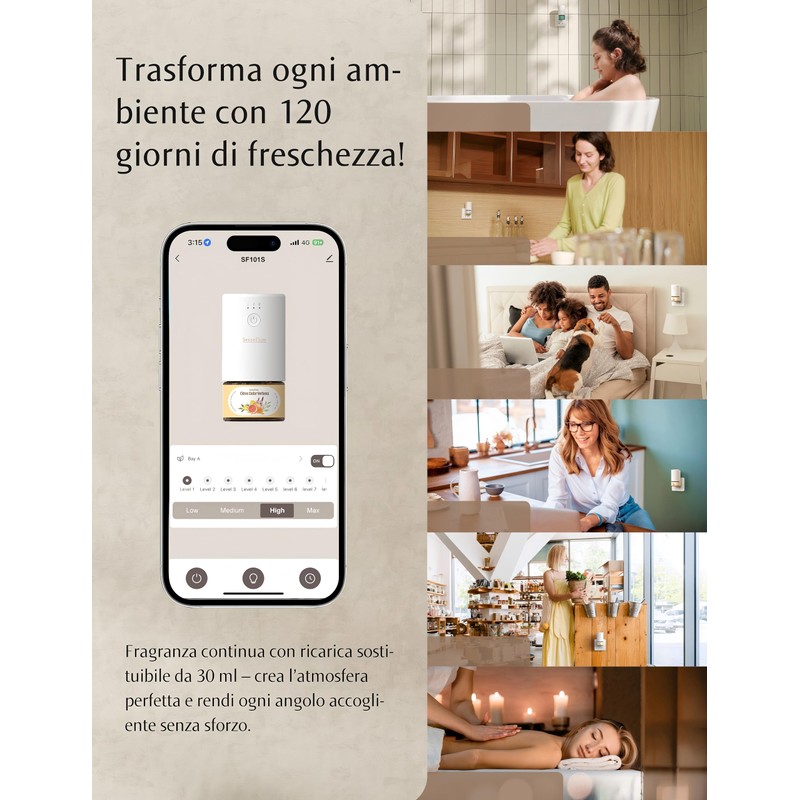 SenseFlow Diffusore di Oli Essenziali Wi-Fi SF101S PRO - Ultrasuoni
