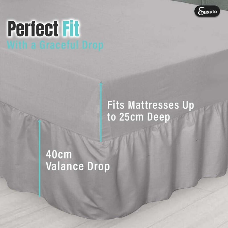 Egypto Plain Dyed Deep Fitted Valance Sheet Single – Easy