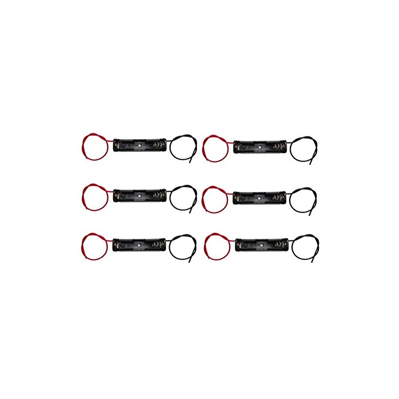 WAYLLSHINE 6PCS 1 x 1.5V AAA Battery Spring Clip Black