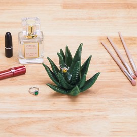 PUDDING CABIN Succulent Ring Holder, Ring Stand, Ring Display, Ring Organizer, Green Cactus Aesthetic Preppy Room Decor, Birthday Gift for Women Friends Engagement Bridesmaid Christmas Gifts