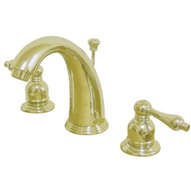 Kingston Brass KB982AL Victorian Widespread Lavatory Faucet with Pop-Up, 5-1/4-Inch, Polished Brass