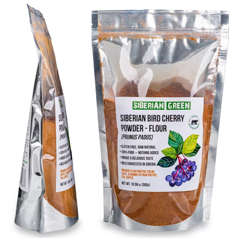 Siberian Bird Cherry Fine Powder Flour 300gr (10.58 oz) Wild