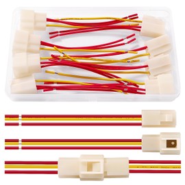 YIXISI 4 Pairs 6.3mm 3 Pin Automotive Electrical Connectors, Male and Female Housing Connector with 100mm 18 AWG Cable, for Motorcycle, Bike, Car, Boats