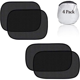 OUPEI Cubiertas para Ventanas de Automóviles (4 PCs) Parasol para Automóvil de Bebé- Rotección contra el Sol el Deslumbramiento y los Rayos UV para su Hijo - Se Adapta a la Mayoría de los Automóviles