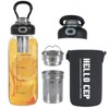 wangsdjy 34oz Glass Water Bottle with capacity Mark & Stainless