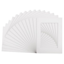 15 Pack 5x7 White Picture Mats for Frames Mattes for 4x6 Pictures Photo Frame Mat Core Bevel Pre-Cut Mat Board Show Kit for Prints, Artworks Display