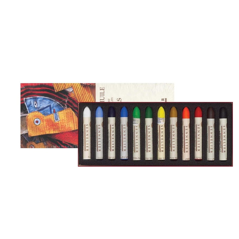 Sennelier Oil Pastels 12 Colours Standard Selection + 2 Cards