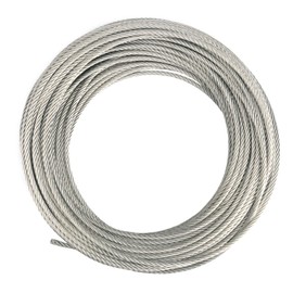 180Ft 1/4 Stainless Steel Cable, 7X19 Steel Wire Rope, 304 Stainless Steel Wire Rope, Stainless Steel Wire Cable for Versatile Outdoor Applications, Corrosion-Resistant, by GENHAKON