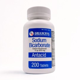 Graxcell Sodium Bicarbonate Tablets |USP 650mg (10 Grains) |Relief of Acid Indigestion, Heartburn, Sour Stomach & Upset Stomach | Kidney Health | 200 Count