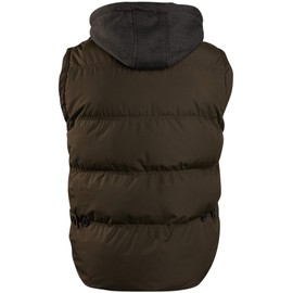J. Whistler Men’s Puffer Vest Water-Resistant Removable With Fleece Hood, Down Vest for Men Classic Solid or Two-Tone Design