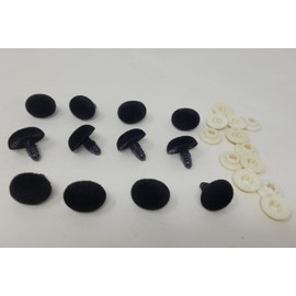 Zim's 17mm Oval Fuzzy Flocked Plastic Safety Nose for Craft Toy Animal (Pack of 12)