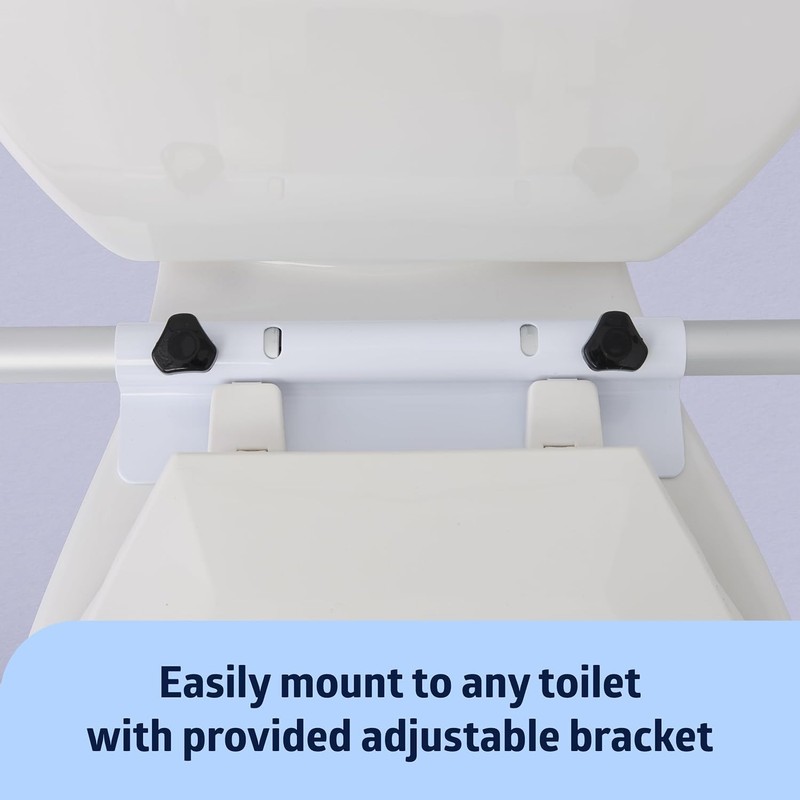 Foldable Toilet Safety Rail with Adjustable Height – Universal Fit