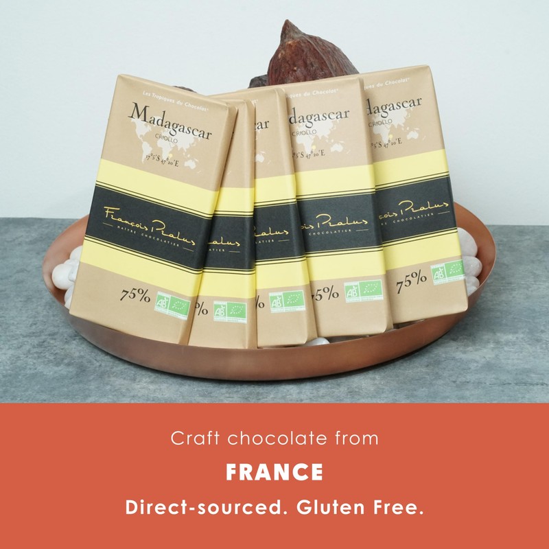 François Pralus Madagascar 75% Dark Chocolate 5 Pack - French