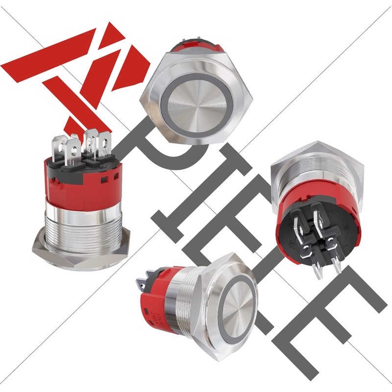 APIELE 10 Amp 22mm Momentary Push Button Switch 12V Angel