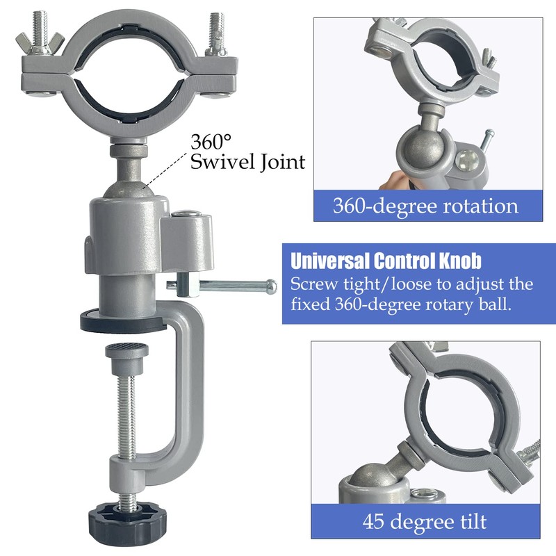 Sutekus Bench Clamp Vise 360 Degree Electric Drill Stand Holder