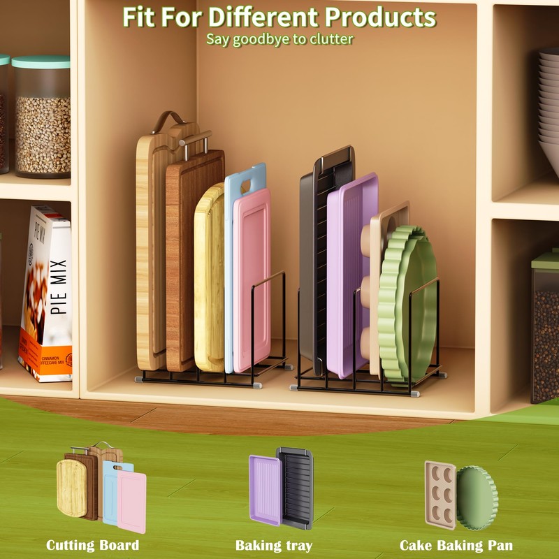 PLUVON Cutting Board Organizer-1.6in Wide Kitchen Cutting Board Holder Stand