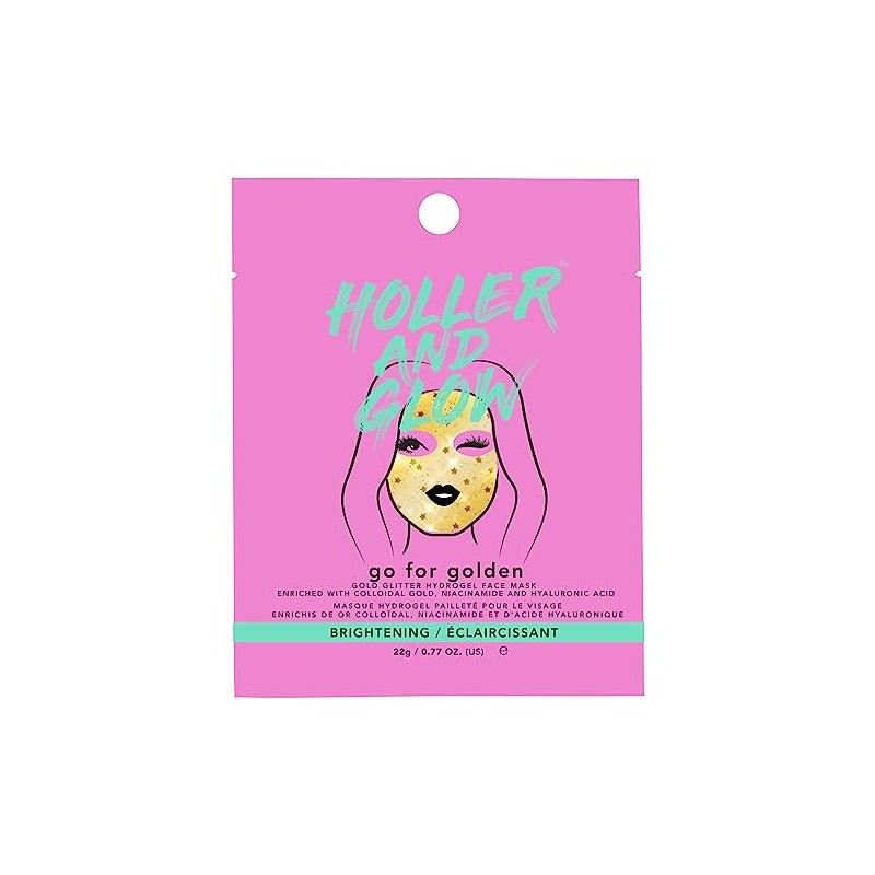Holler and Glow Go For Golden, Gold Glitter Hydrogel Face